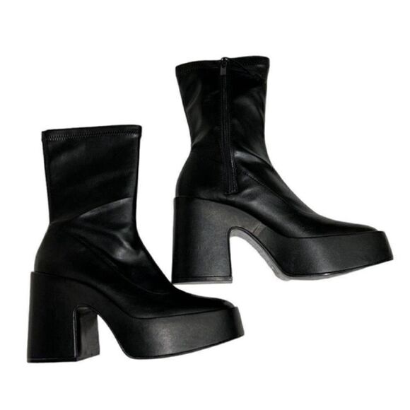 Zara Black Chunky Heel Platform Retro Ankle
Boots (Size 40/9) - Picture 6 of 12